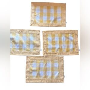 Yellow Gingham Cotton Placemats Set of 4 Farmhouse